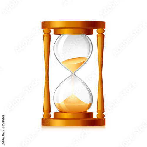 vector illustration of sand flowing inside hour glass