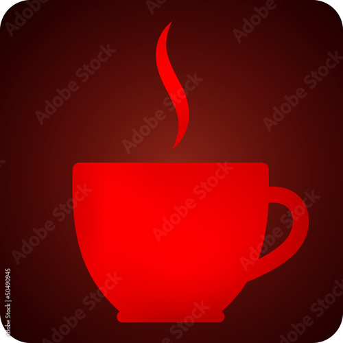 illustration with coffee cup. cafe sign