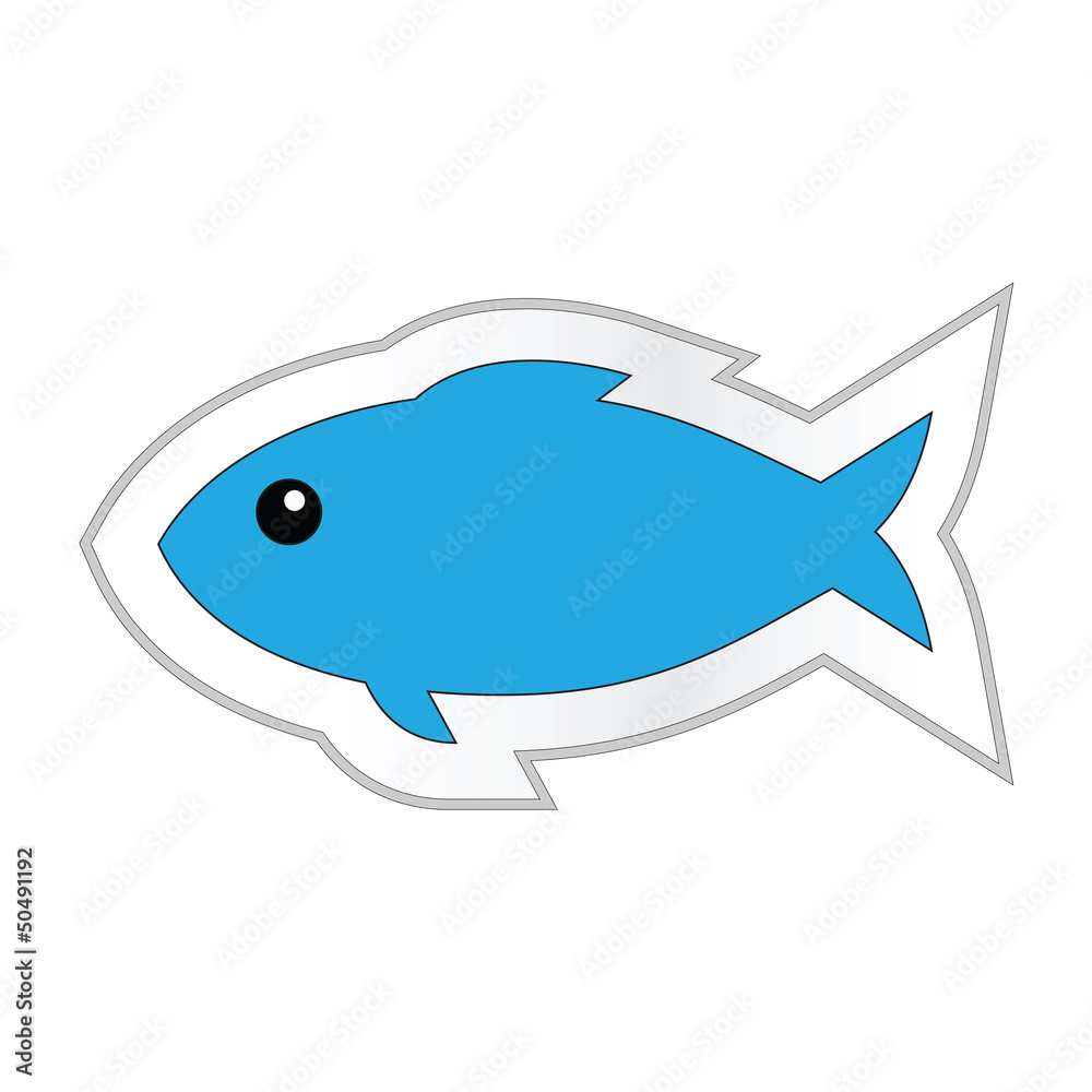 Obraz premium Cartoon Fish Sticker