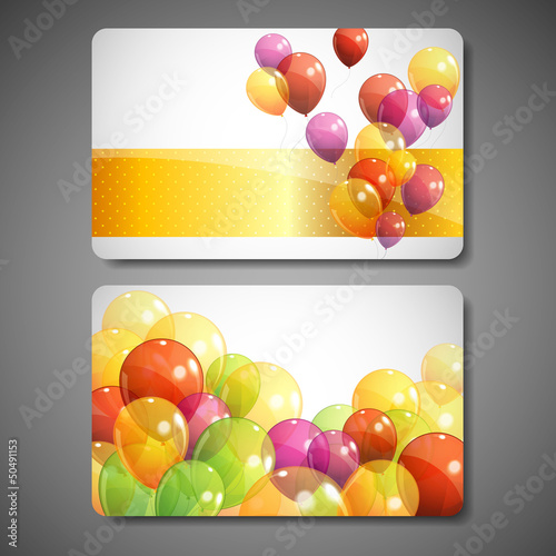 gift cards with multicolored balloons