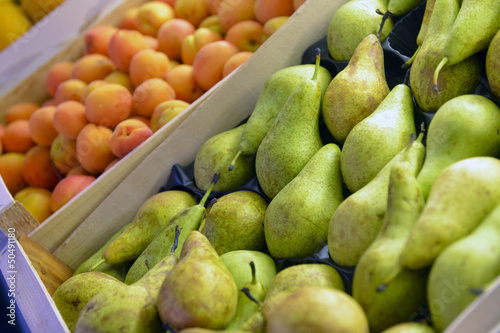 green pear and apricot fruits
