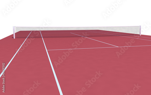 tennis court on white background