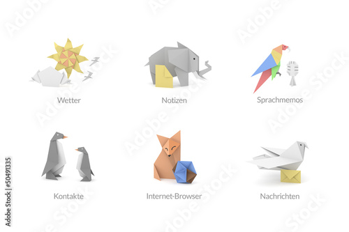 Origami Polygon Icons für Apps und Software