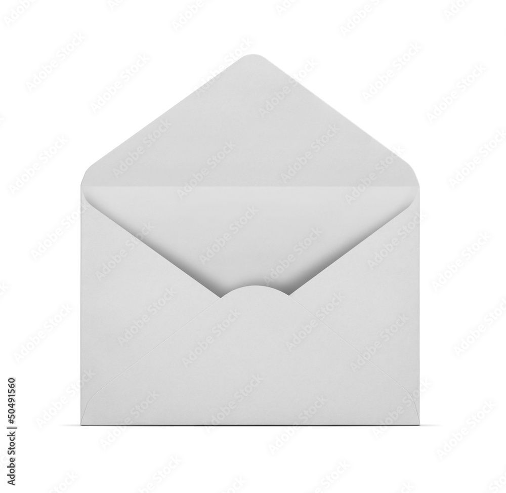 Blank open envelope isolated on white with clipping path Blank open envelope isolated on white with clipping path