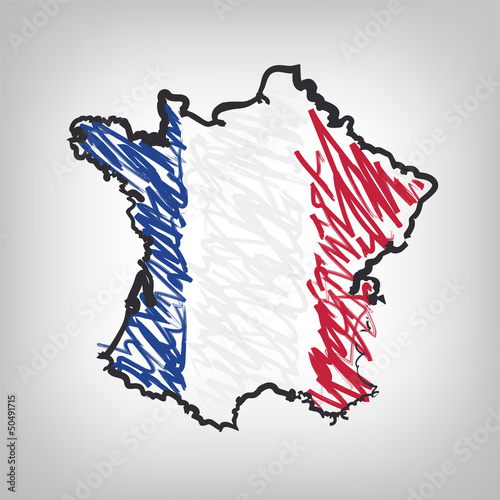 Frankreich Karte Zeichnung