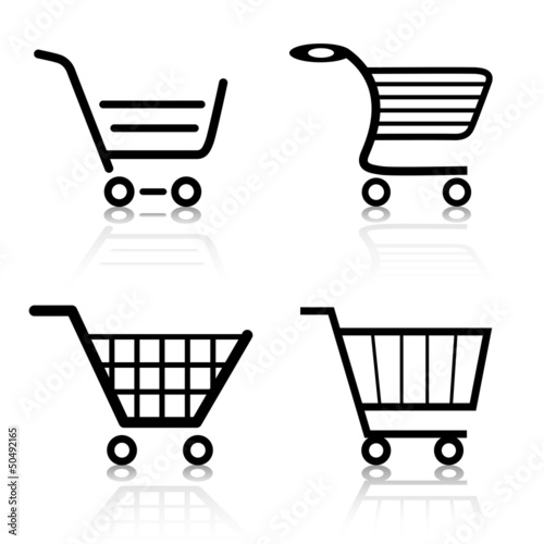 Warenkorb Einkaufswagen Web Icon Button Set