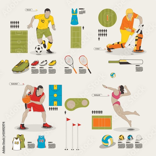 sports and recreation info graphic elements