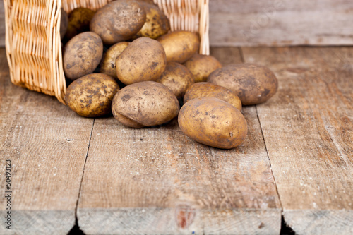 basket with fresh potatoes