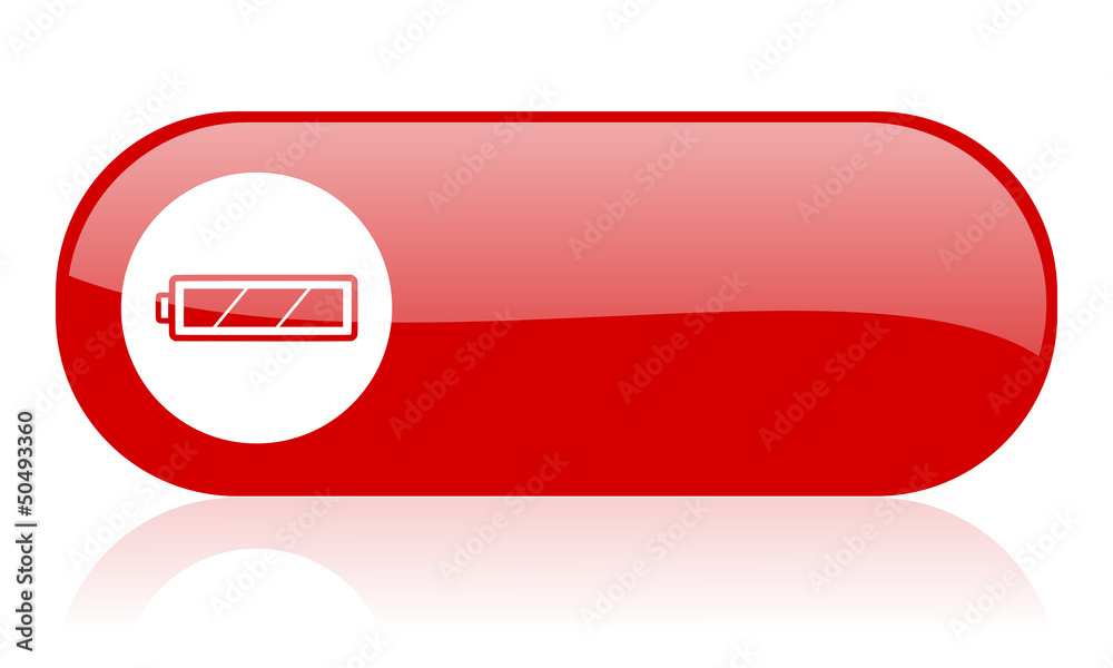 battery red web glossy icon battery red web glossy icon