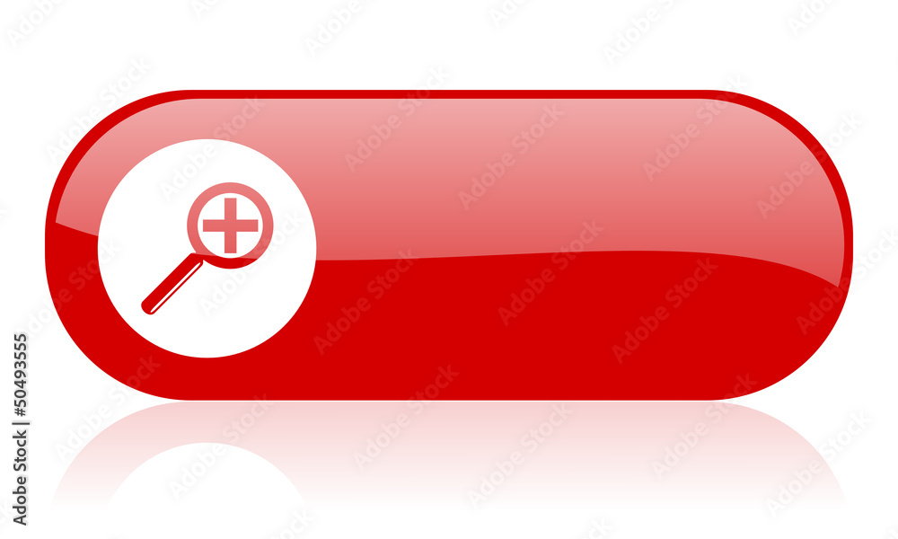magnification red web glossy icon magnification red web glossy icon