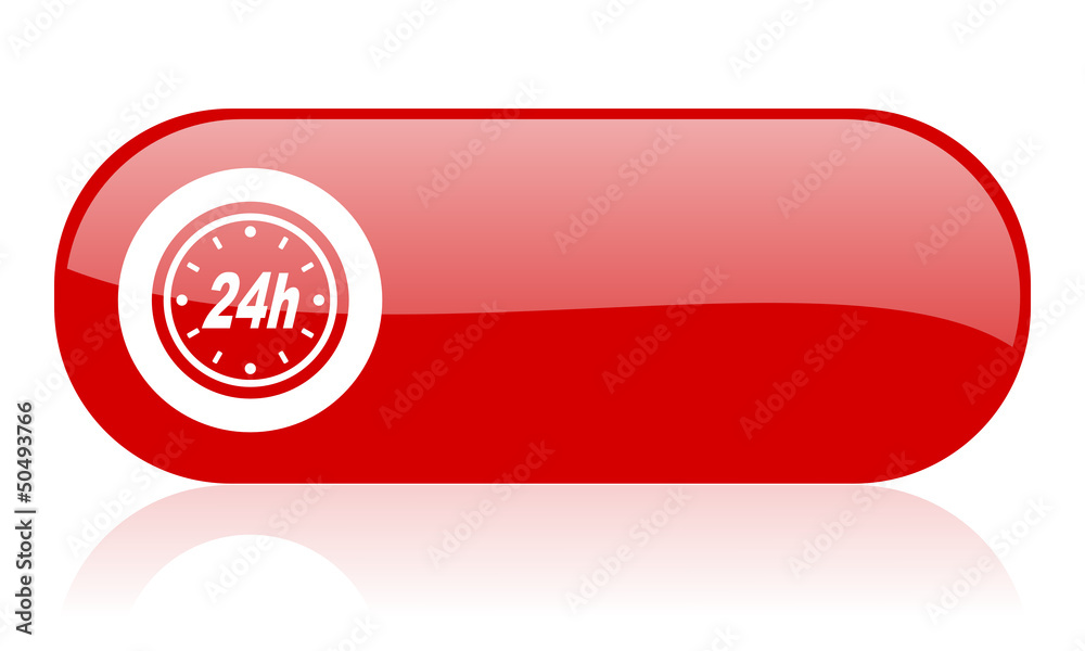 24h red web glossy icon 24h red web glossy icon