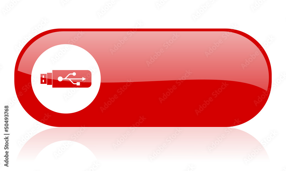 usb red web glossy icon usb red web glossy icon