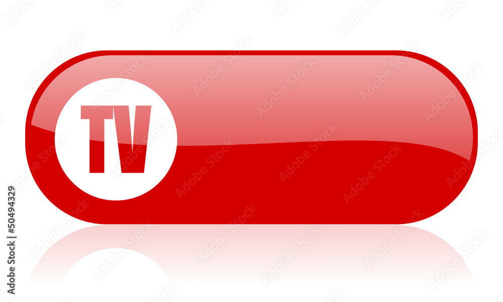 tv red web glossy icon tv red web glossy icon