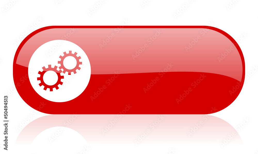 gears red web glossy icon gears red web glossy icon