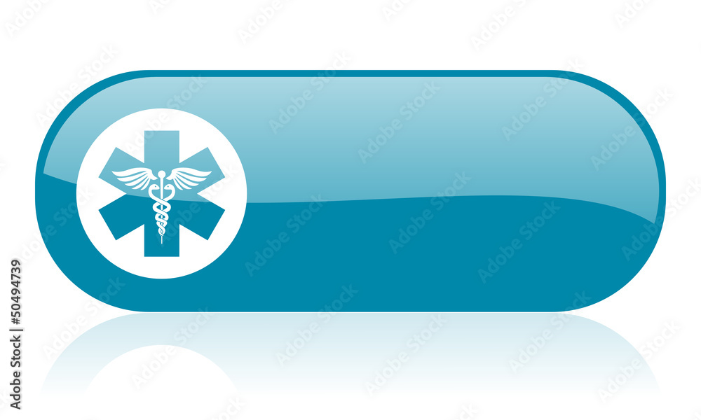 Fototapeta premium caduceus blue web glossy icon