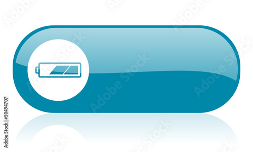 battery blue web glossy icon