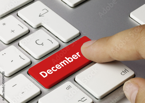 December calendar keyboard key finger