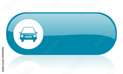 car blue web glossy icon