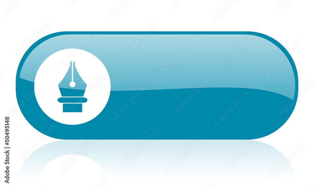 pen blue web glossy icon