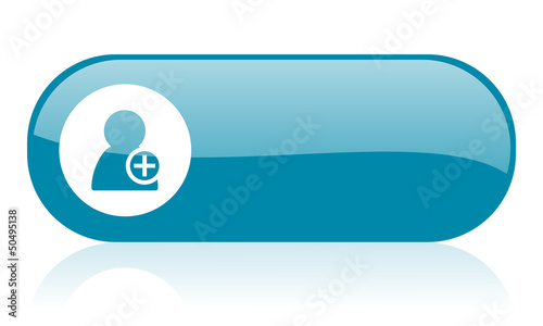 add contact blue web glossy icon