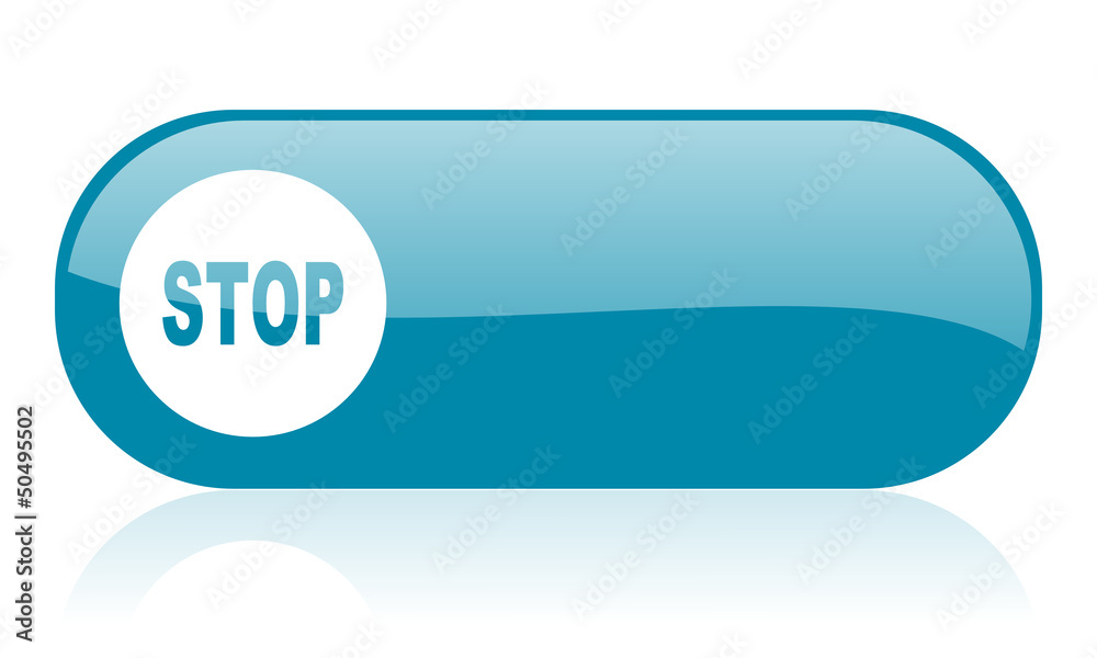 stop blue web glossy icon stop blue web glossy icon