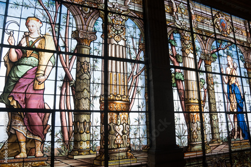 Stained glass window in Chapultepec castle, Mexico city