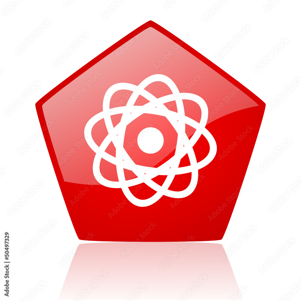 atom red web glossy icon atom red web glossy icon