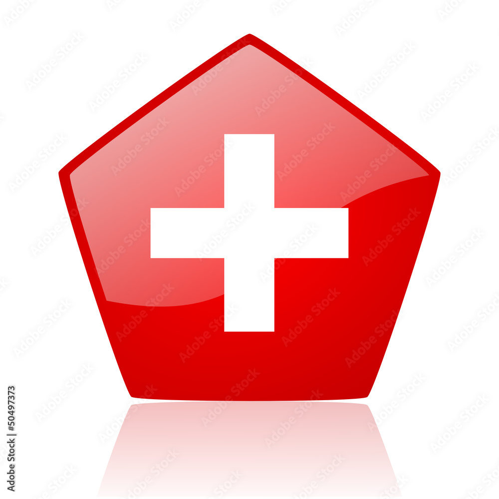 Obraz premium emergency red web glossy icon