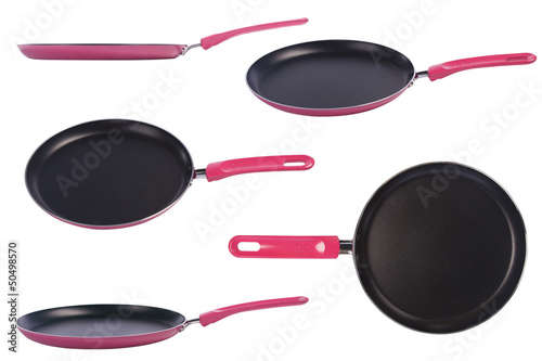 Pink frying pan with a nonstick coating