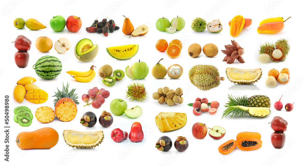 fruit collection isolated on white background fruit collection isolated on white background