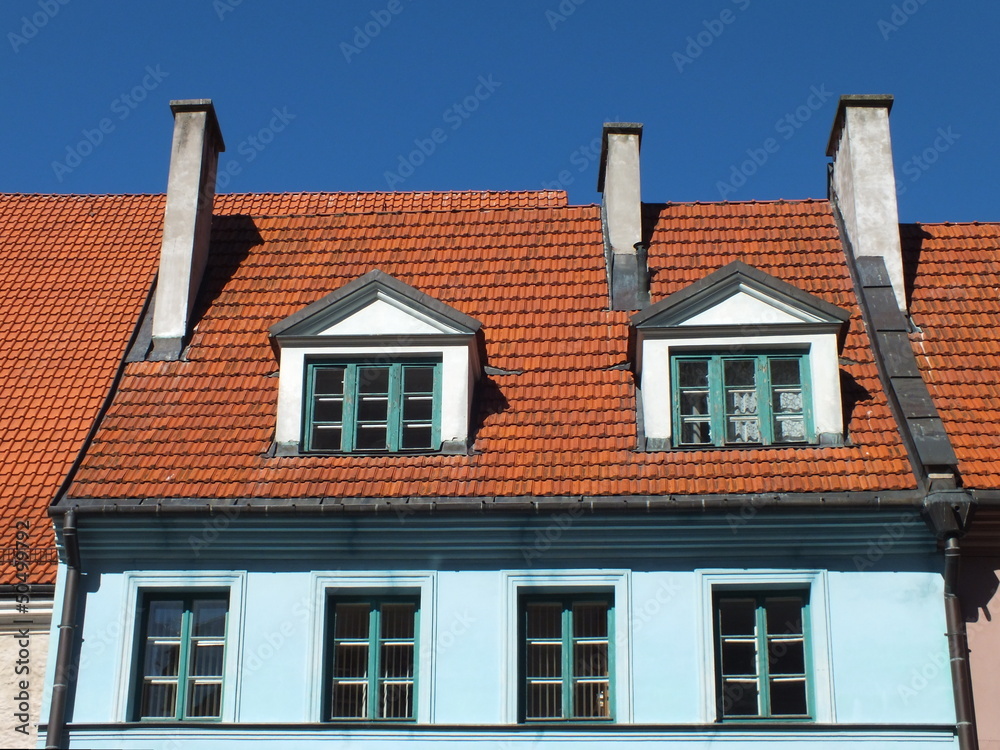 Red roof and dormers (Riga, Latvia)