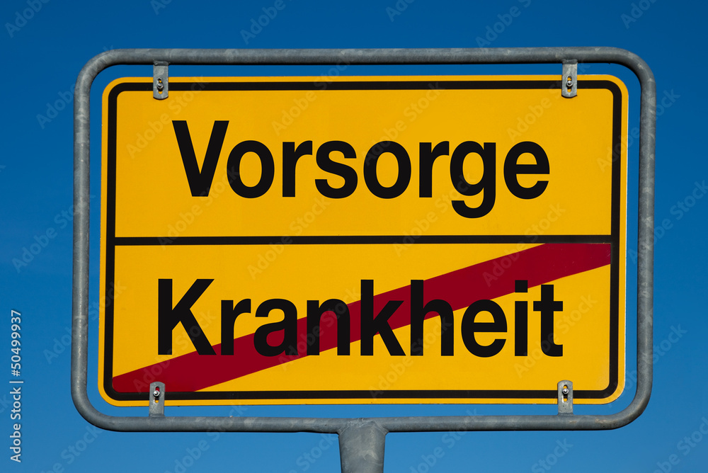 Wechselschild ohne Pfeil KRANKHEIT - VORSORGE Wechselschild ohne Pfeil KRANKHEIT - VORSORGE