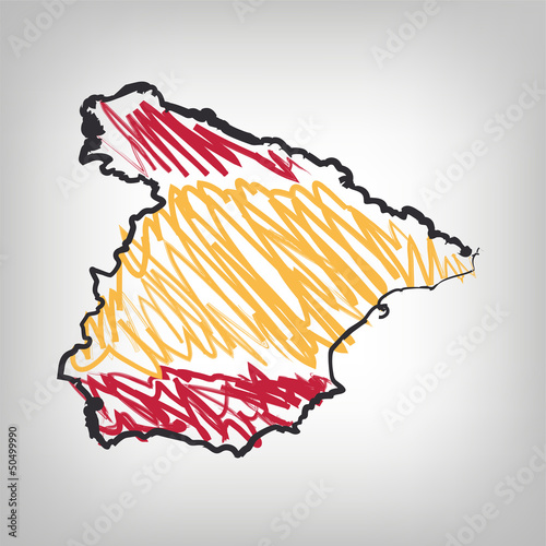 Spanien Karte Zeichnung