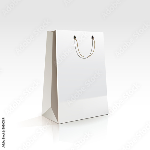 Empty Shopping Bag on White Background