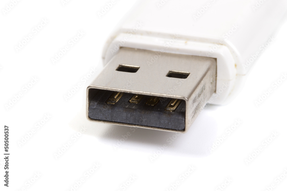 White close-up flash drive White close-up flash drive
