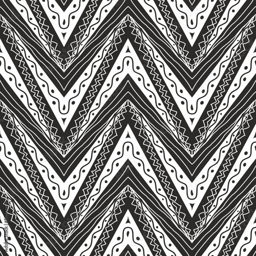 Zig zag seamless pattern in black and white colour