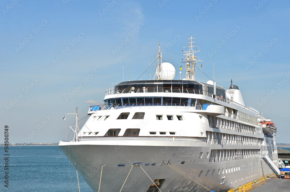 Cruise tourist ship in Black sea, Odessa, Ukraine