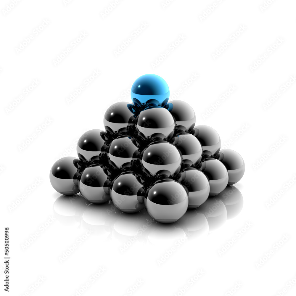 Hierarchie - Pyramide aus Kugel: 3D Grafik / 3D Illustration Hierarchie - Pyramide aus Kugel: 3D Grafik / 3D Illustration