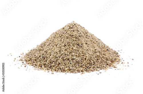 Ground pepper white isolated on white background