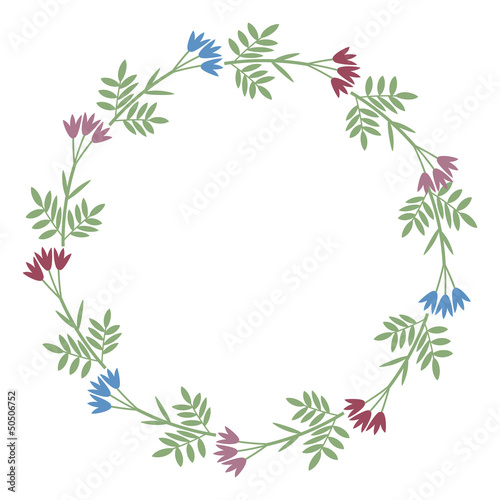 Floral wreath with decorative flowers © elyomys