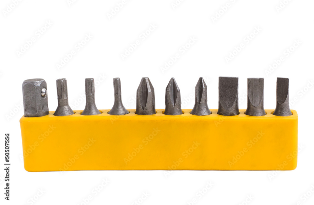 team yellow drill isolated on white background clipping path team yellow drill isolated on white background clipping path