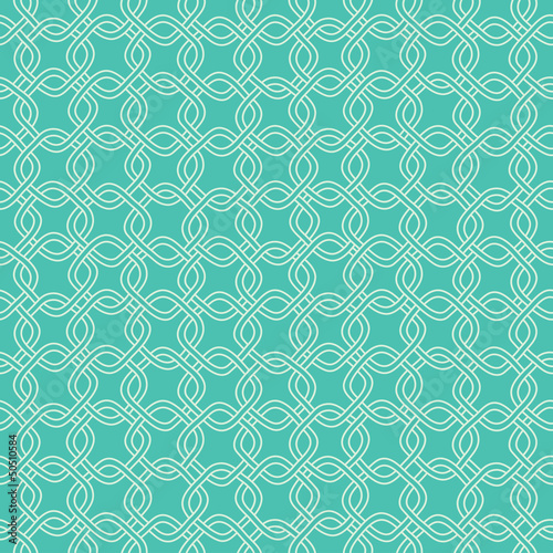 Seamless hand drawn green patten with chains