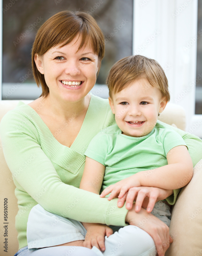 Mother is having fun with her son Mother is having fun with her son