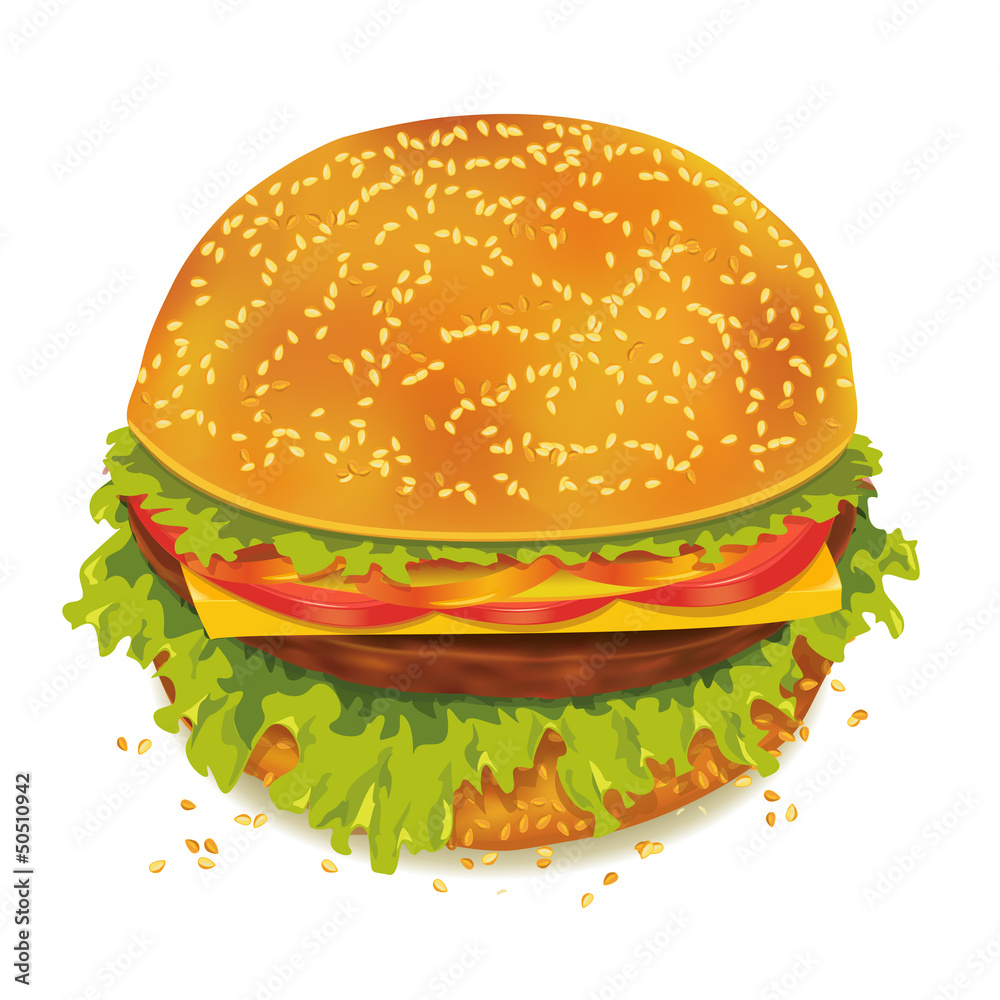 Tasty hamburger isolated Tasty hamburger isolated