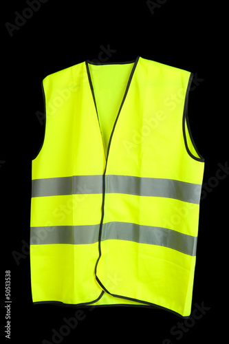 Yellow vest, isolated on black