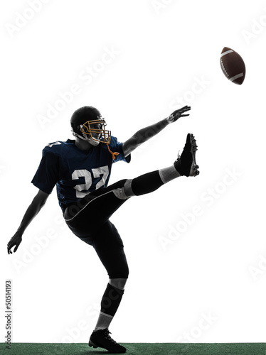 american football player man kicker kicking silhouette photo