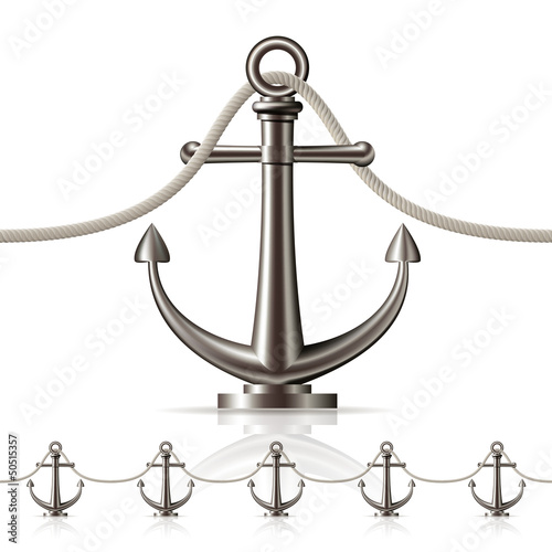 Seamless fence featuring an anchor