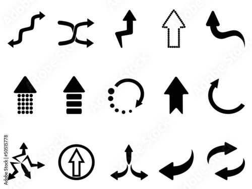 black arrow icons set