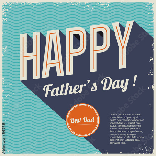 Happy fathers day card vintage retro type font