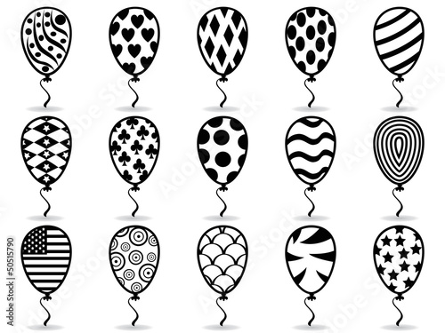 black pattern balloon icons